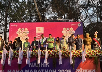Student energy and fitness spirit at Lokmat Maha Marathon represented by True Teachers